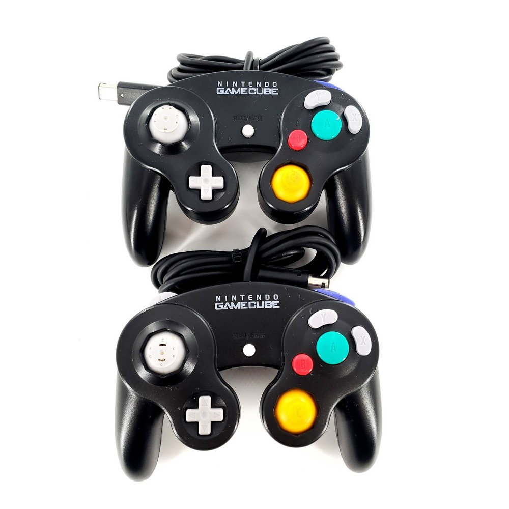 Original Nintendo GameCube Controllers Lot Of 2 DOL-003 Black Tested Works READ